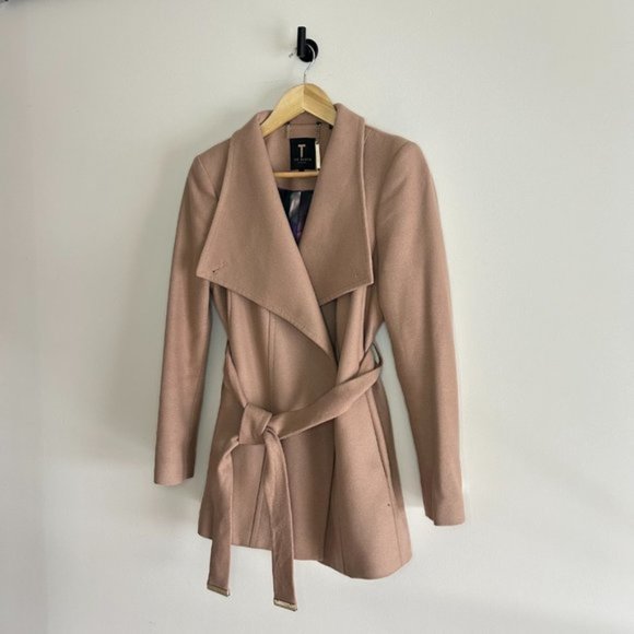 Ted Baker Rytaa Light Pink Short Belted Wool Pea Coat sz 3 - Picture 3 of 11